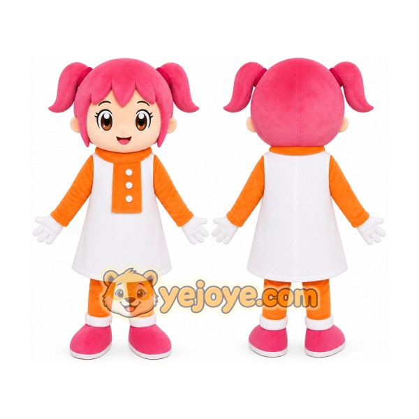 Pink Hair Girl Mascot Costume
