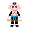 Pig Pirate Mascot Costume Pig Pirate Mascot Costume