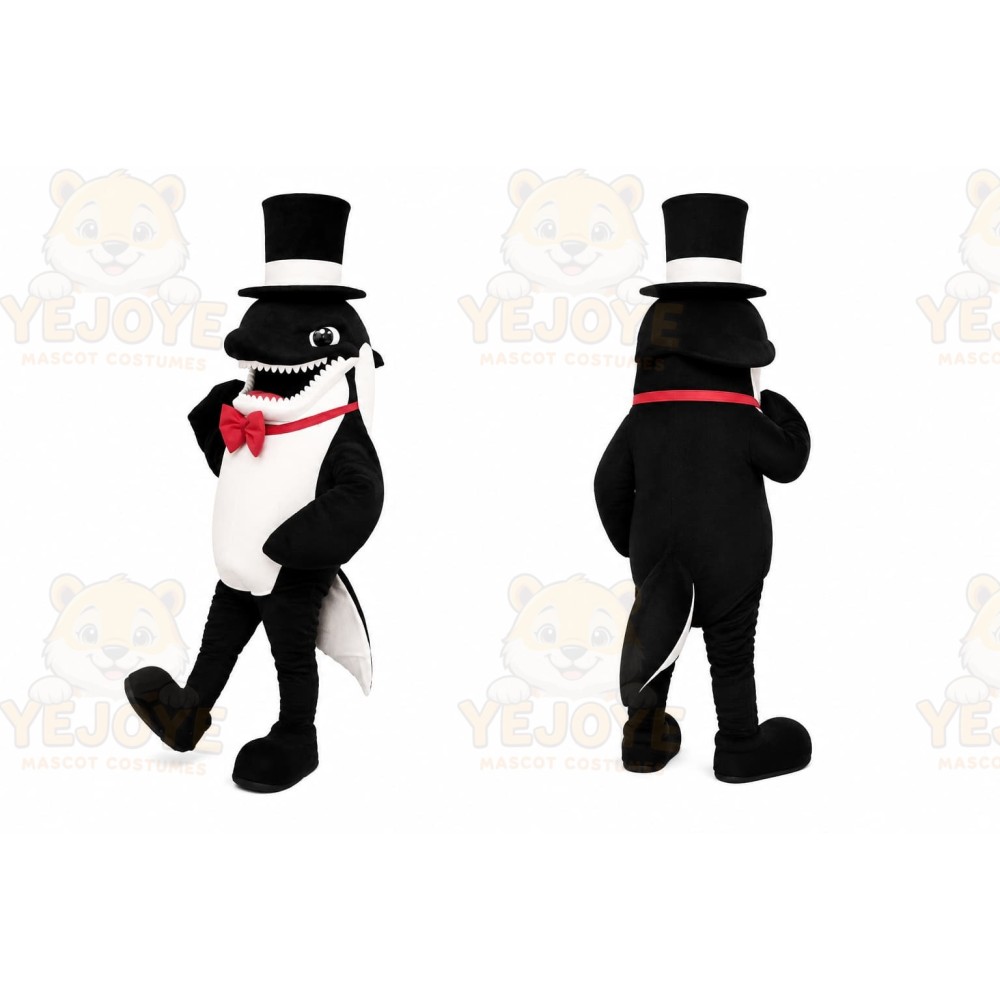 Black and White Shark Mascot Costume