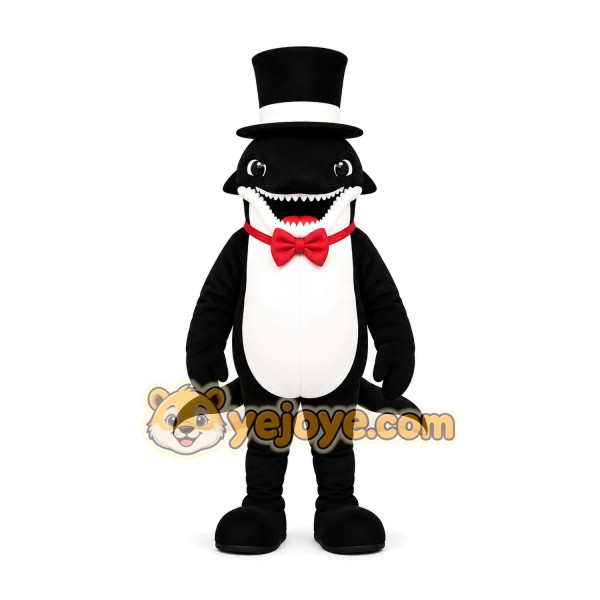Black and White Shark Mascot Costume