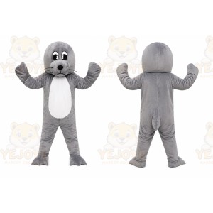 Cute Gray Seal Mascot Costume