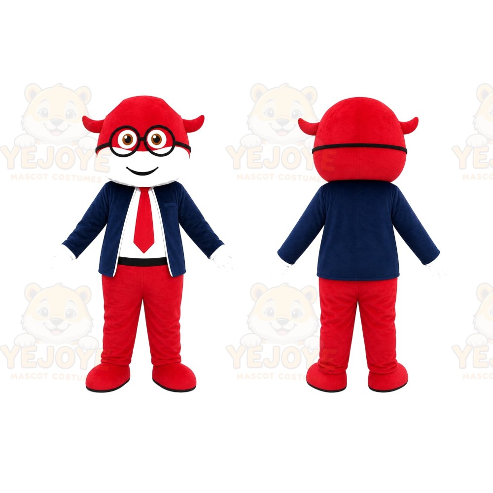Red Superhero Cow Mascot Costume