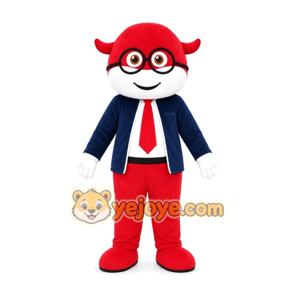 Red Superhero Cow Mascot Costume Red Superhero Cow Mascot Costume