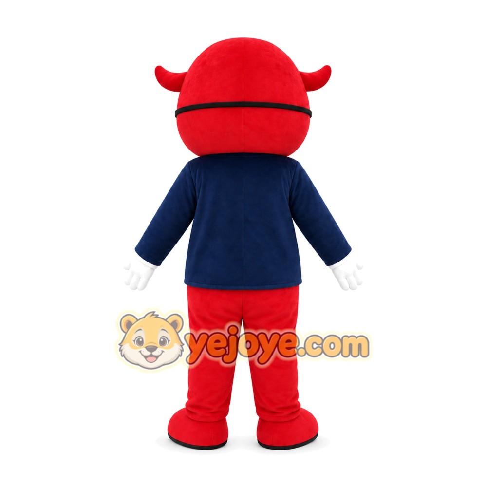 Red Superhero Cow Mascot Costume