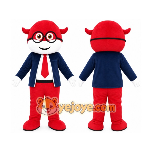 Red Superhero Cow Mascot Costume