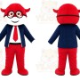Red Superhero Cow Mascot Costume