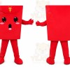 Red Rectangle Character Mascot Costume