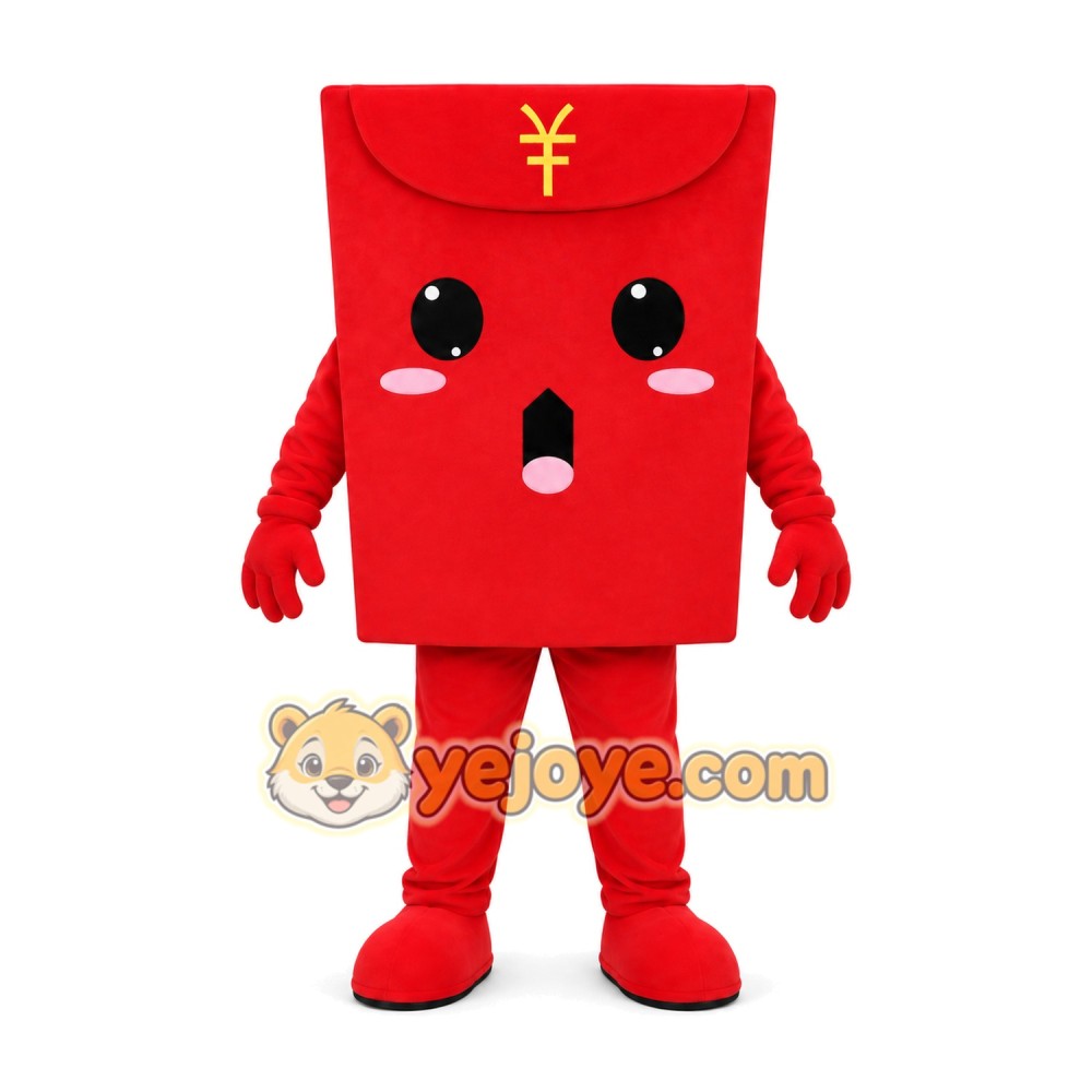 Red Rectangle Character Mascot Costume Red Rectangle Character Mascot Costume