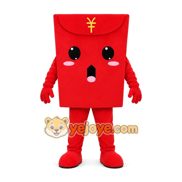 Red Rectangle Character Mascot Costume