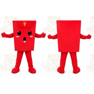Red Rectangle Character Mascot Costume