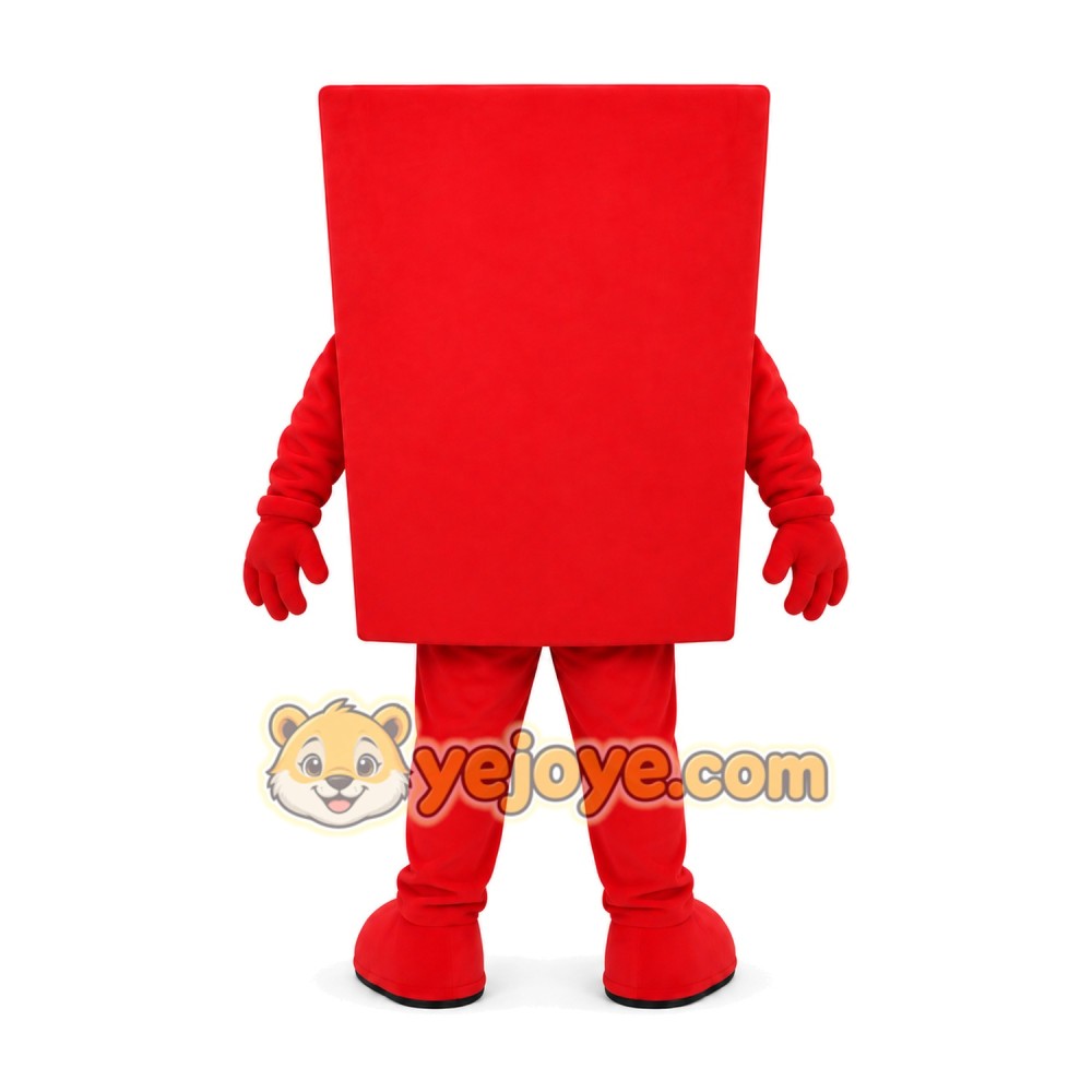 Red Rectangle Character Mascot Costume Red Rectangle Character Mascot Costume