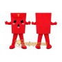 Red Rectangle Character Mascot Costume