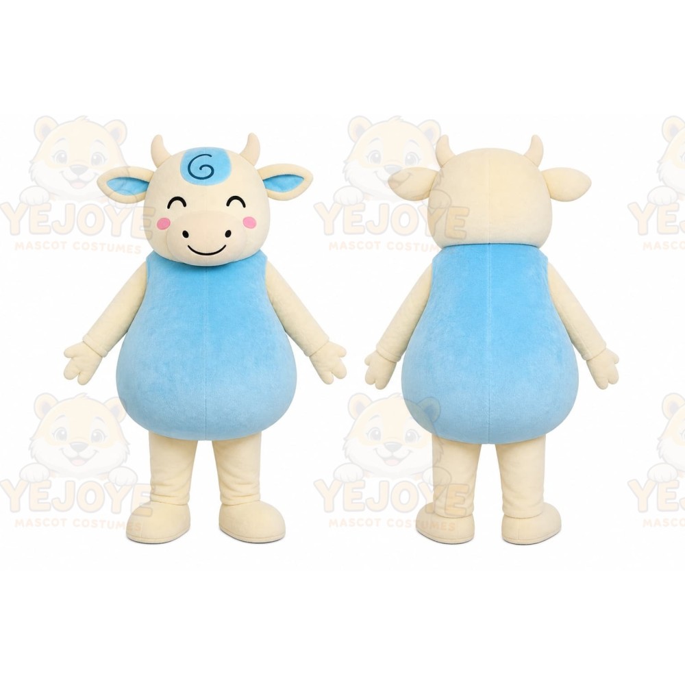 Blue Cow Mascot Costume