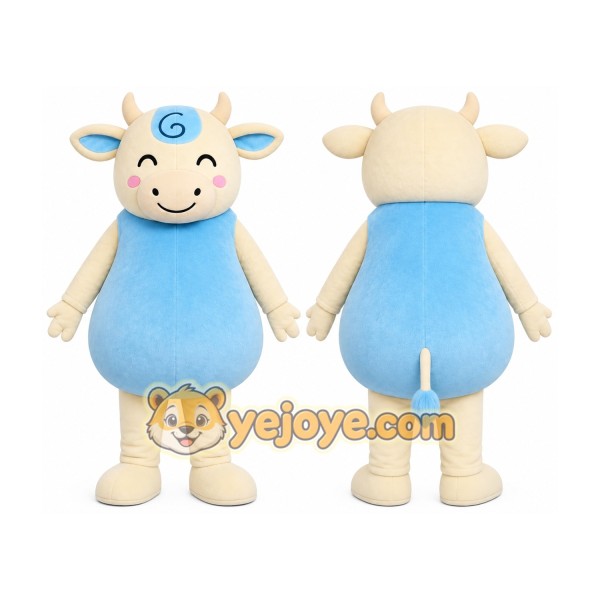 Blue Cow Mascot Costume