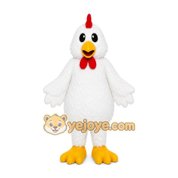 White Chicken Mascot Costume White Chicken Mascot Costume