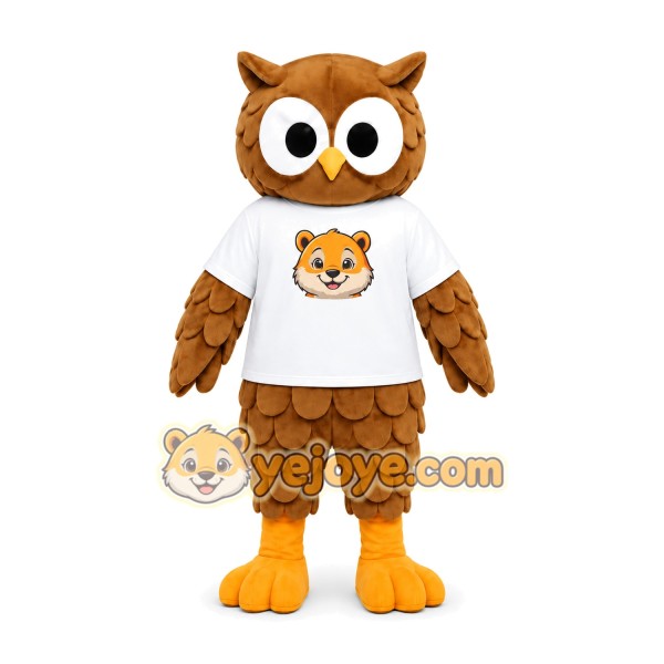 Owl White Shirt Mascot Costume Owl White Shirt Mascot Costume