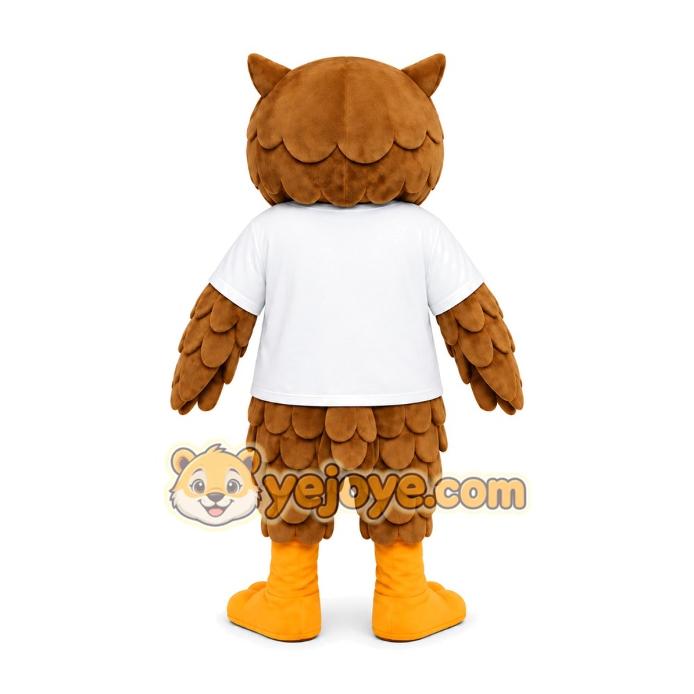 Owl White Shirt Mascot Costume Owl White Shirt Mascot Costume