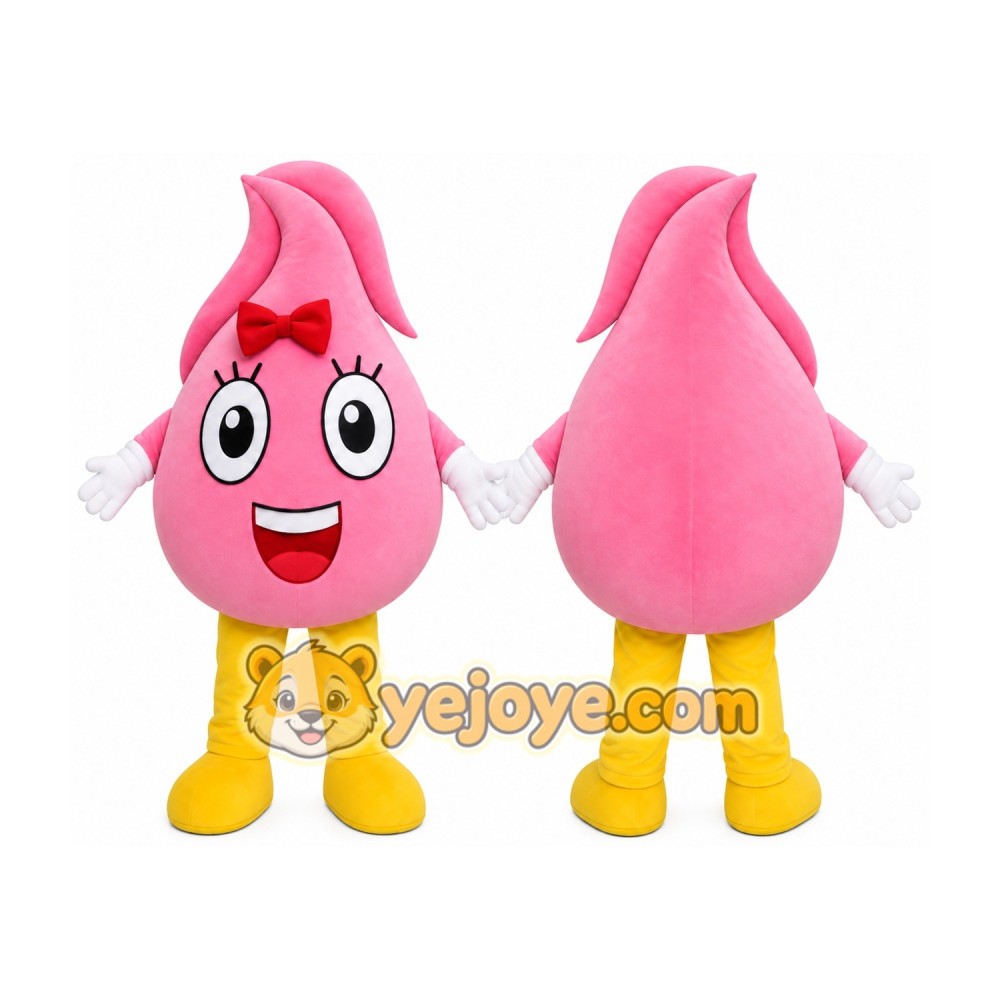 Pink Drop Mascot Costume Pink Drop Mascot Costume