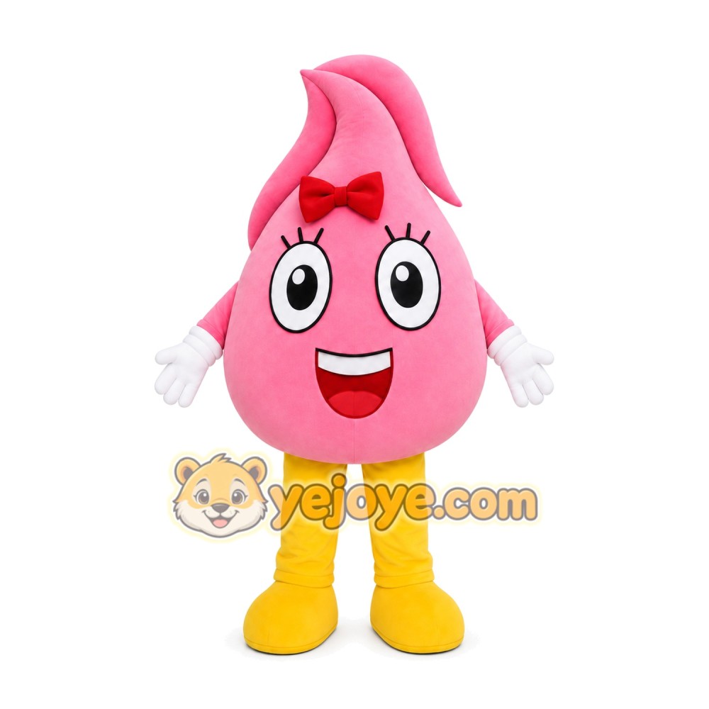 Pink Drop Mascot Costume Pink Drop Mascot Costume