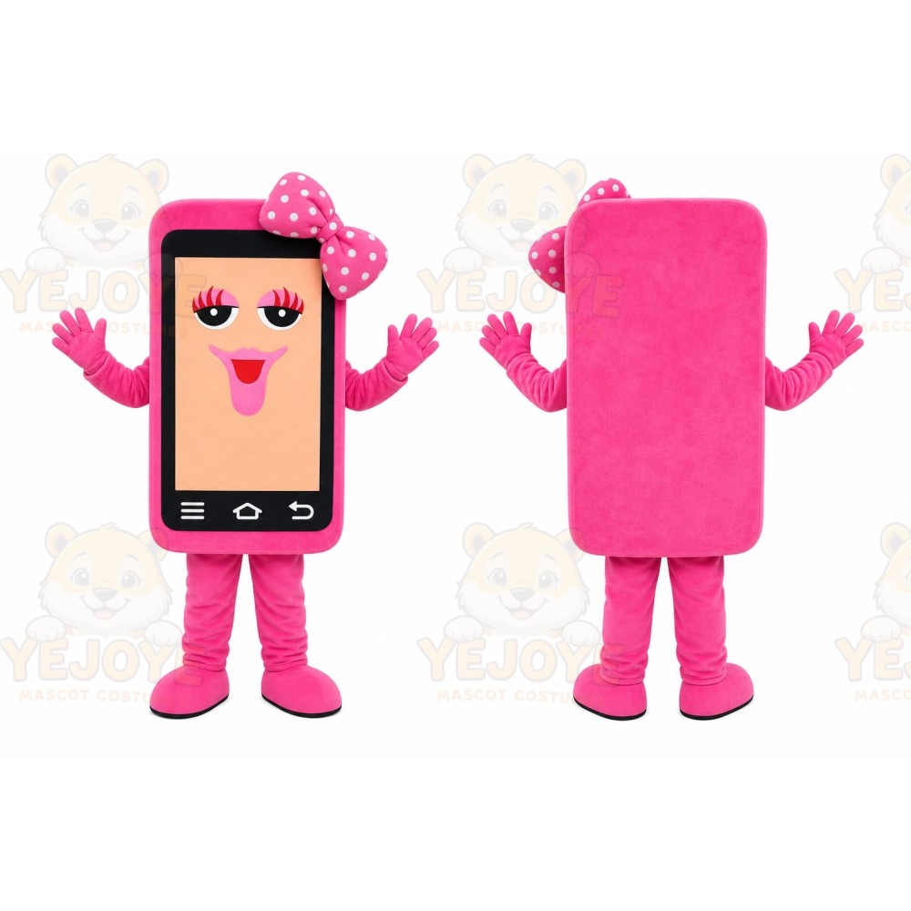 Pink Phone Mascot Costume