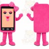 Pink Phone Mascot Costume