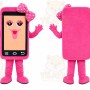 Pink Phone Mascot Costume