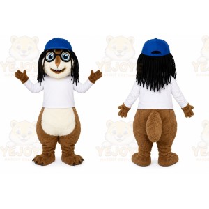 Brown Dog Cap Mascot Costume