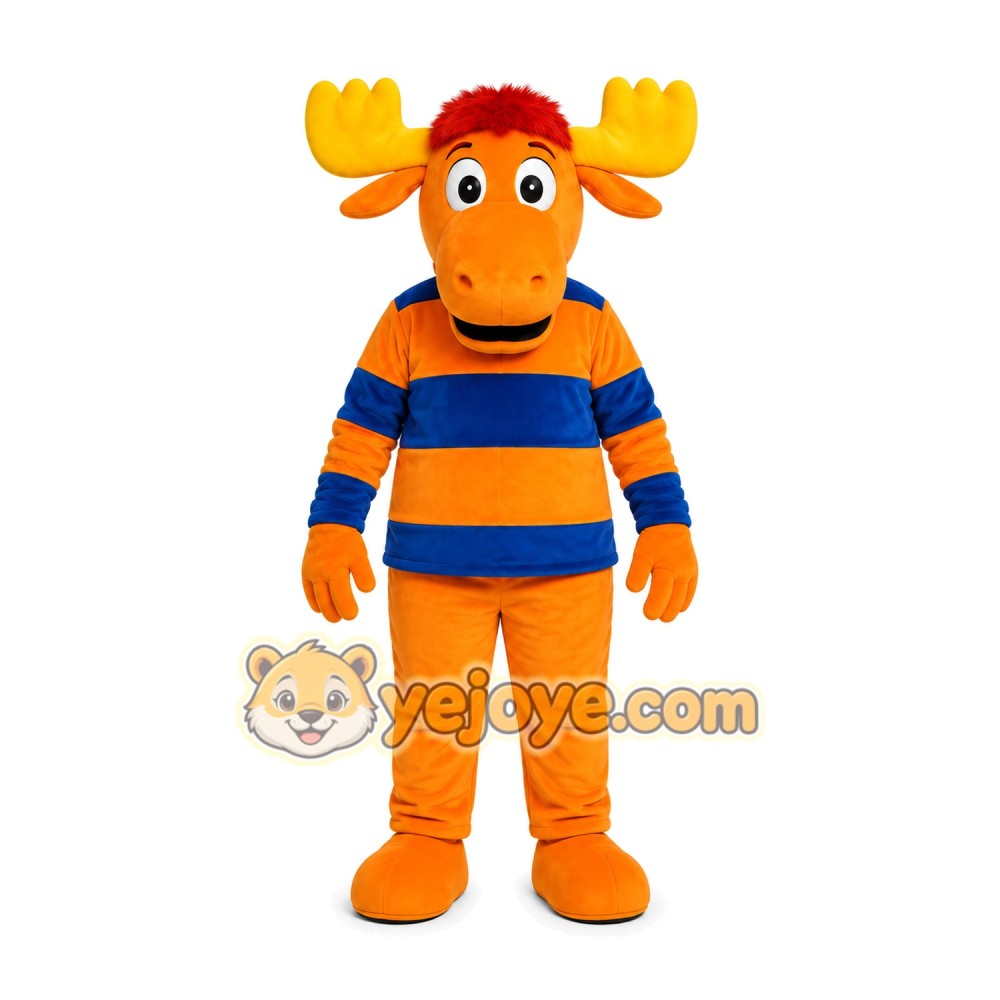 Orange Moose Mascot Costume Orange Moose Mascot Costume