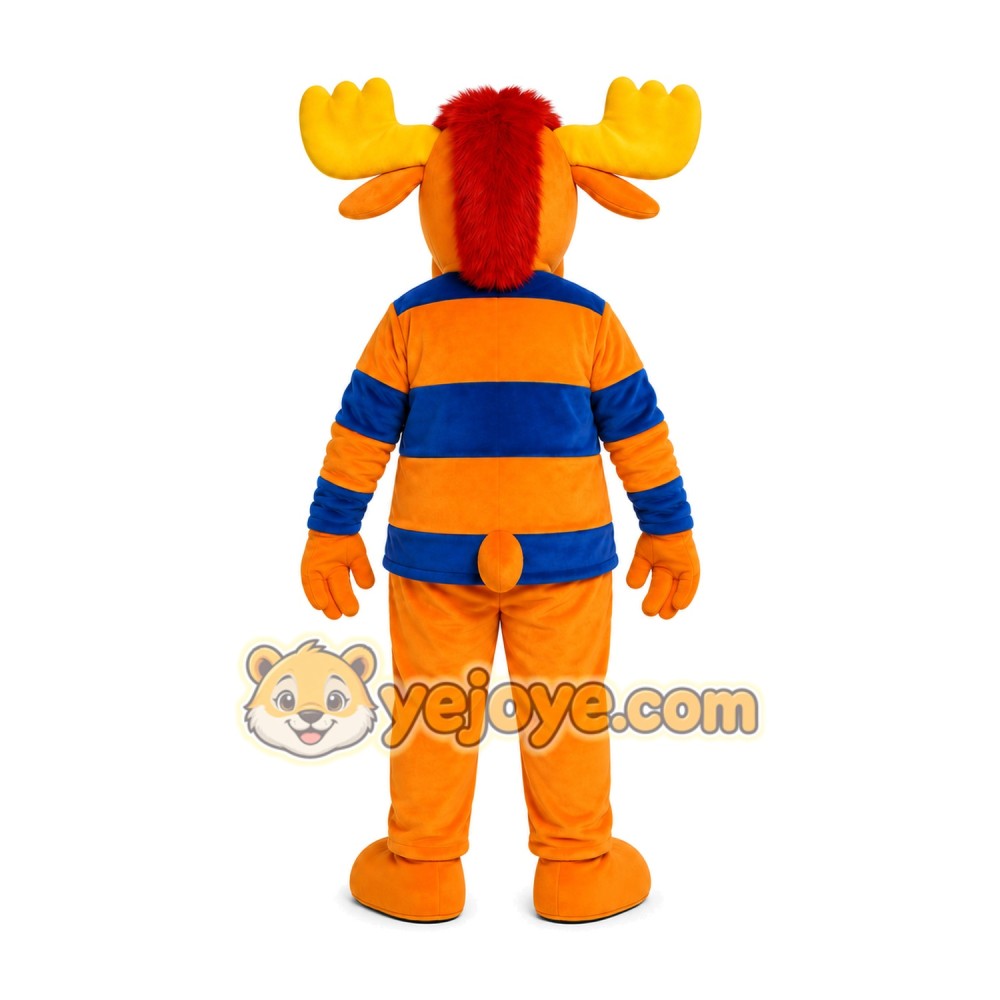 Orange Moose Mascot Costume Orange Moose Mascot Costume