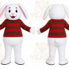 White Rabbit Striped Mascot Costume