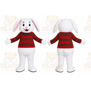 White Rabbit Striped Mascot Costume