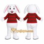 White Rabbit Striped Mascot Costume