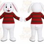 White Rabbit Striped Mascot Costume