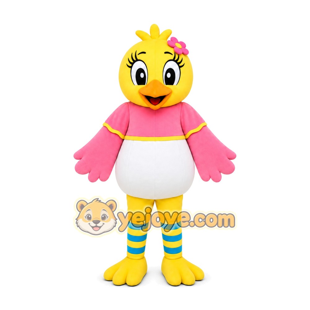 Yellow Bird Dress Mascot Costume