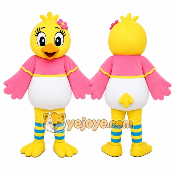 Yellow Bird Dress Mascot Costume