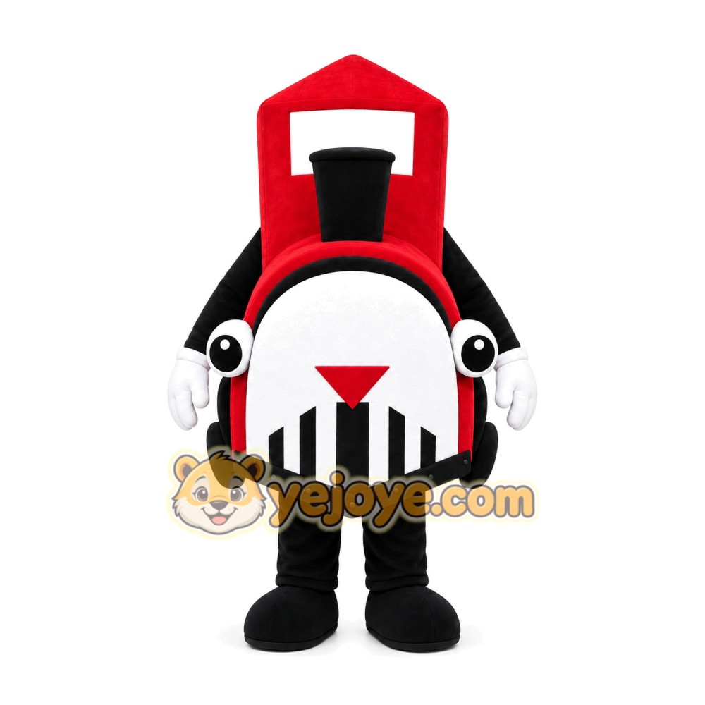 Red Train Mascot Costume Red Train Mascot Costume