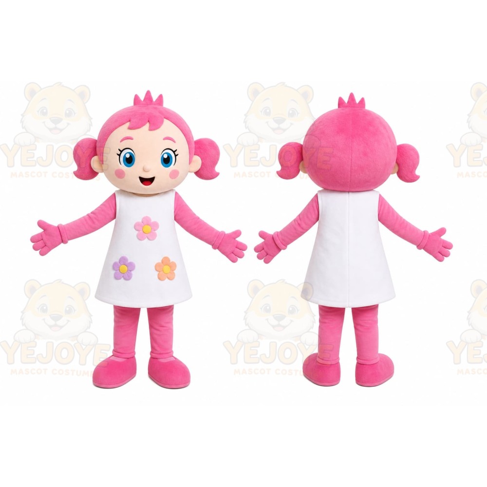 Pink Doll Mascot Costume