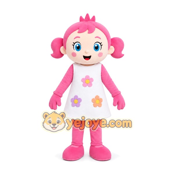 Pink Doll Mascot Costume