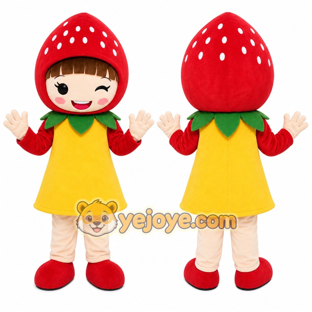 Strawberry Girl Mascot Costume