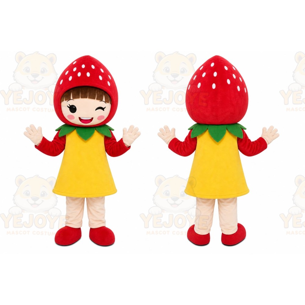 Strawberry Girl Mascot Costume
