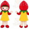 Strawberry Girl Mascot Costume