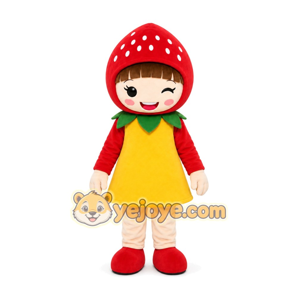 Strawberry Girl Mascot Costume