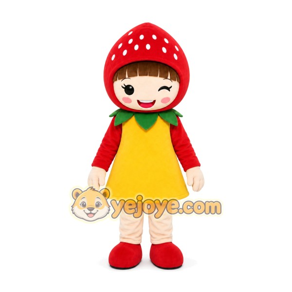 Strawberry Girl Mascot Costume