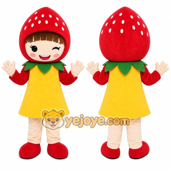 Strawberry Girl Mascot Costume