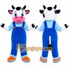 Cow Overalls Mascot Costume