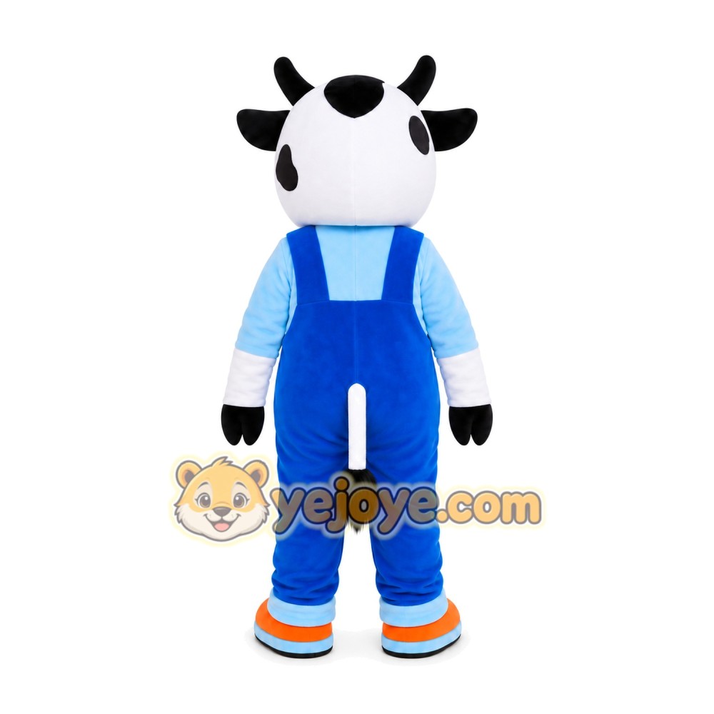 Cow Overalls Mascot Costume