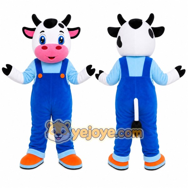 Cow Overalls Mascot Costume