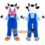 Cow Overalls Mascot Costume