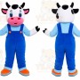 Cow Overalls Mascot Costume