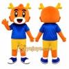 Orange Tiger Boy Mascot Costume
